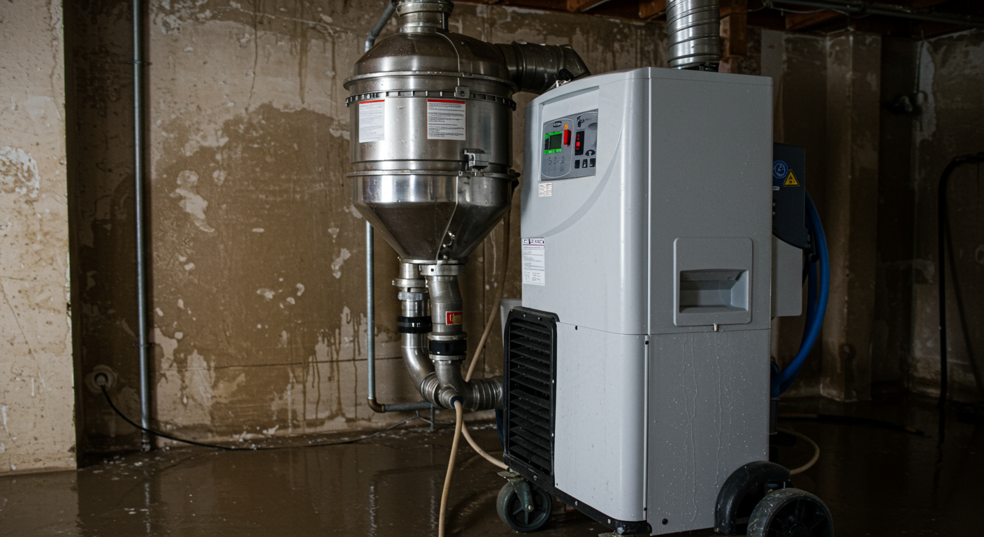 Advanced water restoration equipment in action