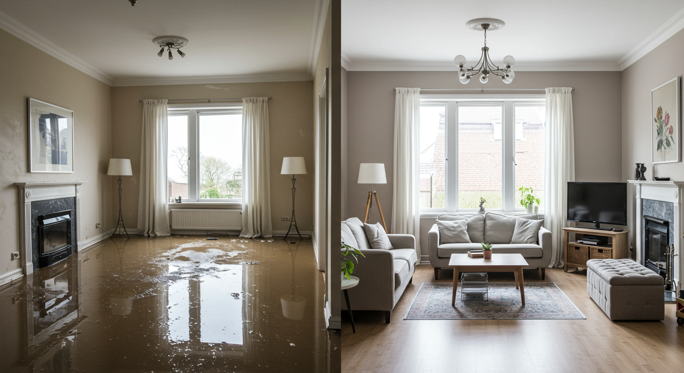 Before and After Water Cleanup Florence, KY